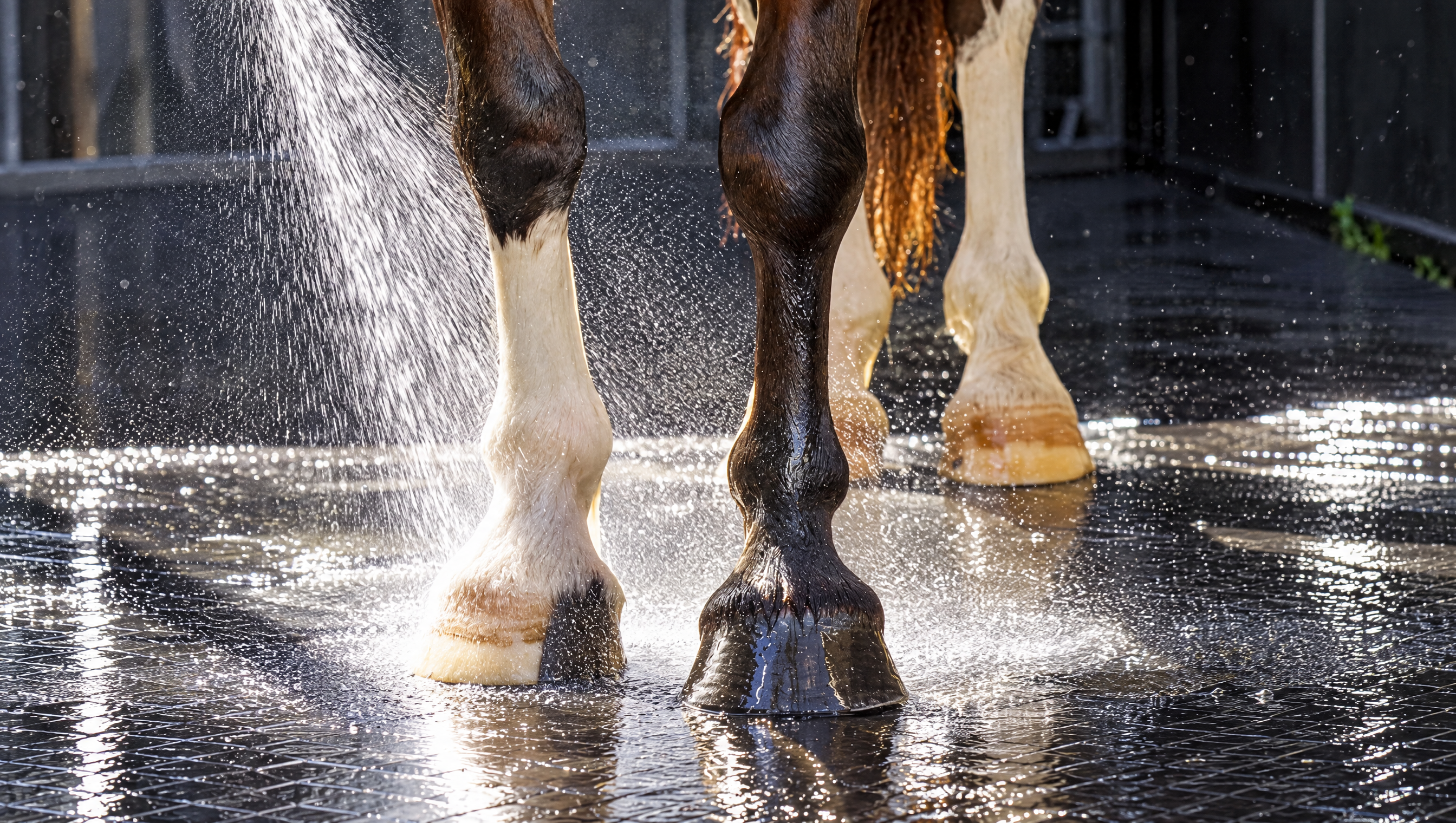 Equine wash bay rubber flooring